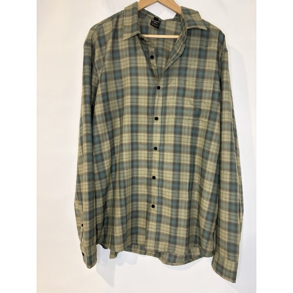 Oakley Flannel Shirt Green Check Flannel size XL